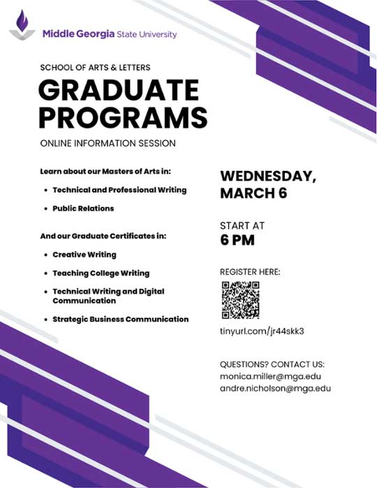 SoAL Graduate Programs Information Session flyer.